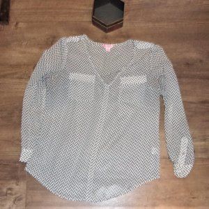 candies large womens shirt sheer white coverup